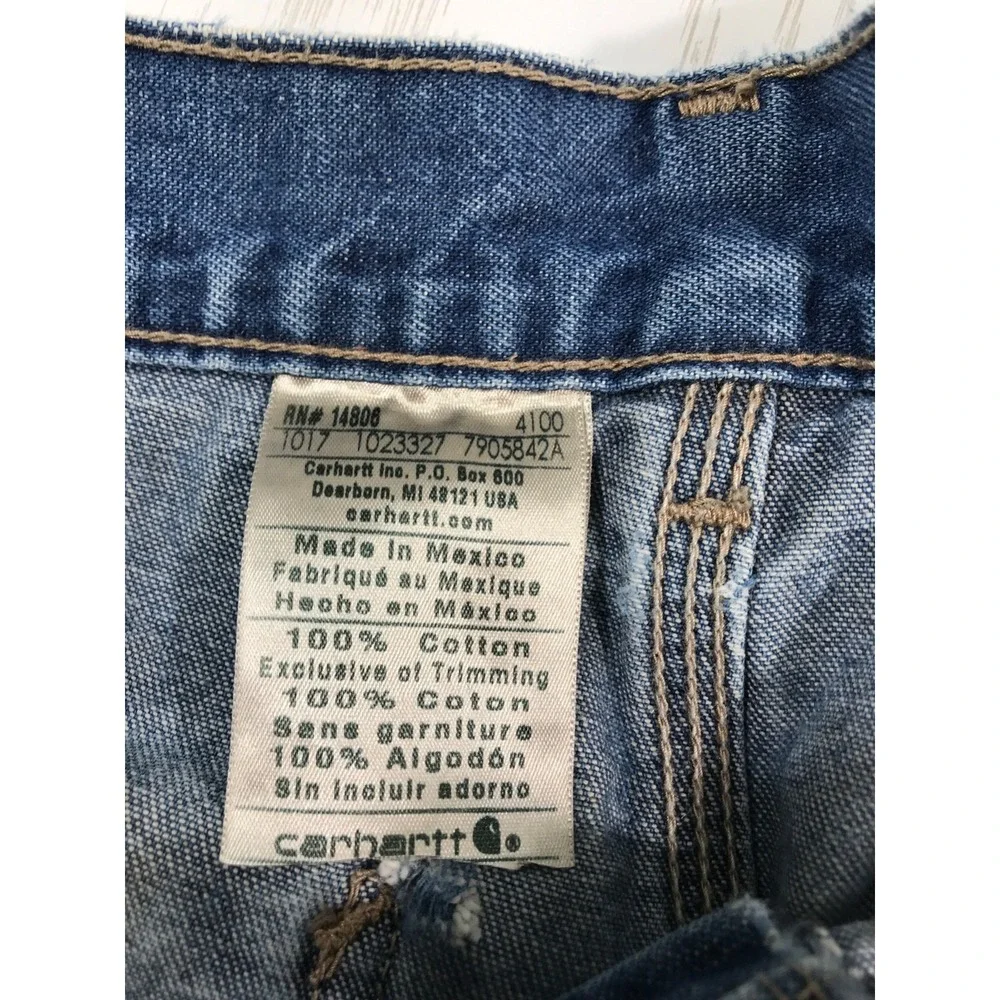 Carhartt FR Jeans Mens 30x29 Blue Flame Resistant Workwear Utility Denim Grunge